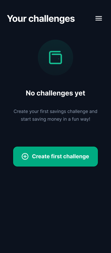 Savings Challenge: onboarding screens