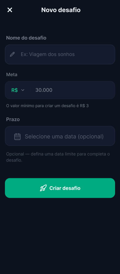 Desafio Poupar: início sem desafios